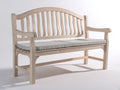 Bancos de jardín de madera 155x65x90 cm - madera clara y gris claro - respaldo curvo de listones con reposabrazos