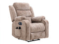 Sillones reclinables de pana acolchada 96 x 94 x 105 cm - beige - respaldo alto y bolsillo lateral