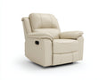 Sillones reclinables tapizados 96 x 94 x 103 cm - beige claro - respaldo acolchado y reposapiés extensible